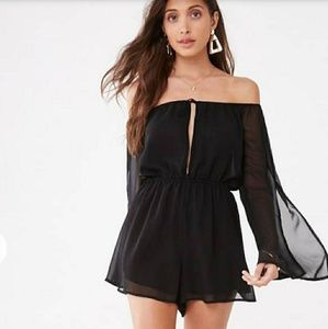 Off-the shoulder romper